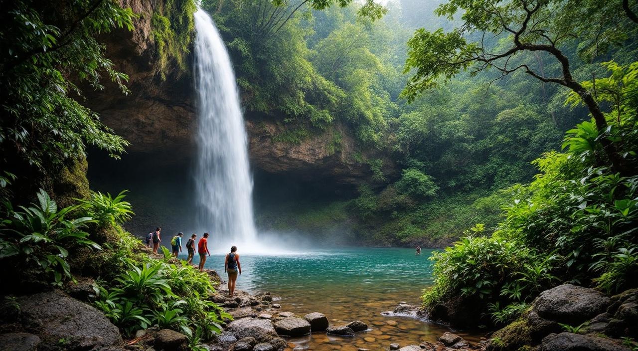 Diyaluma Falls: trekking to the upper natural pools