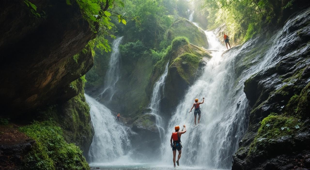 Canyoning and waterfall rappelling at Kitulgala
